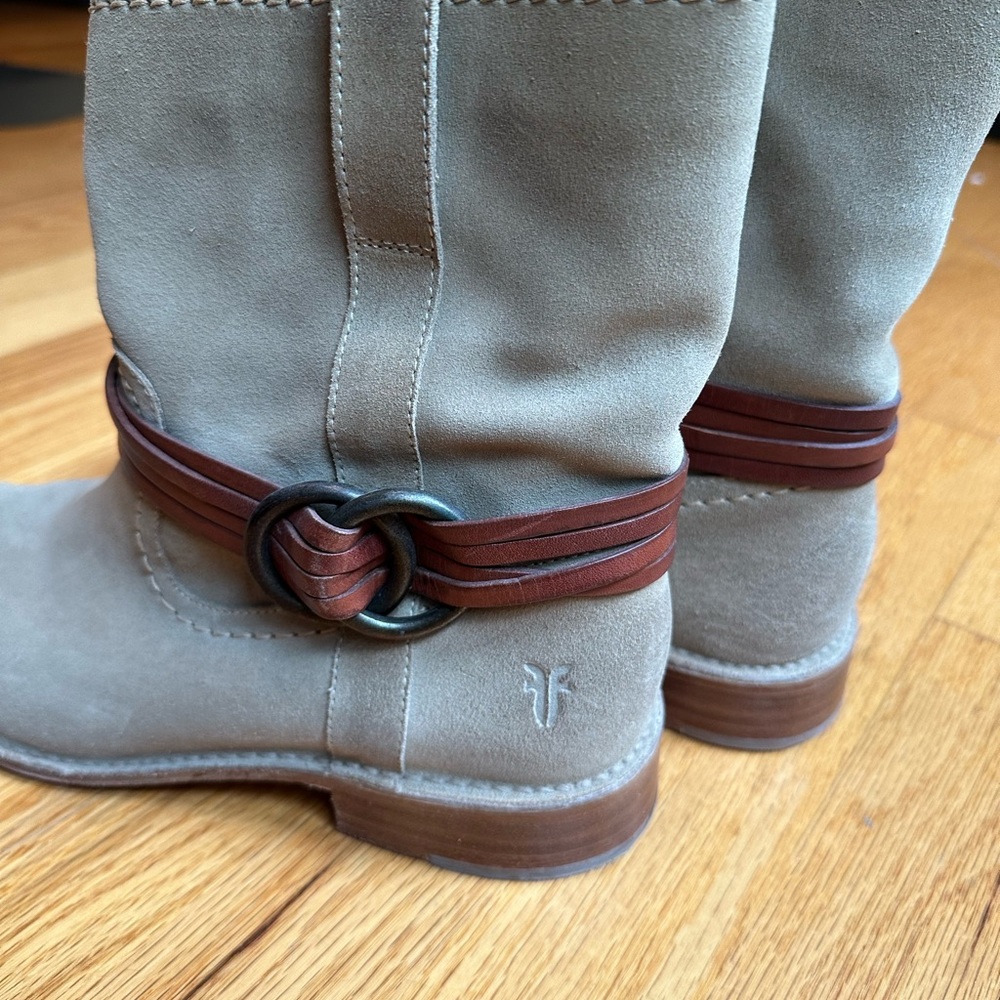 Frye Suede Ankle Boots with leather detail